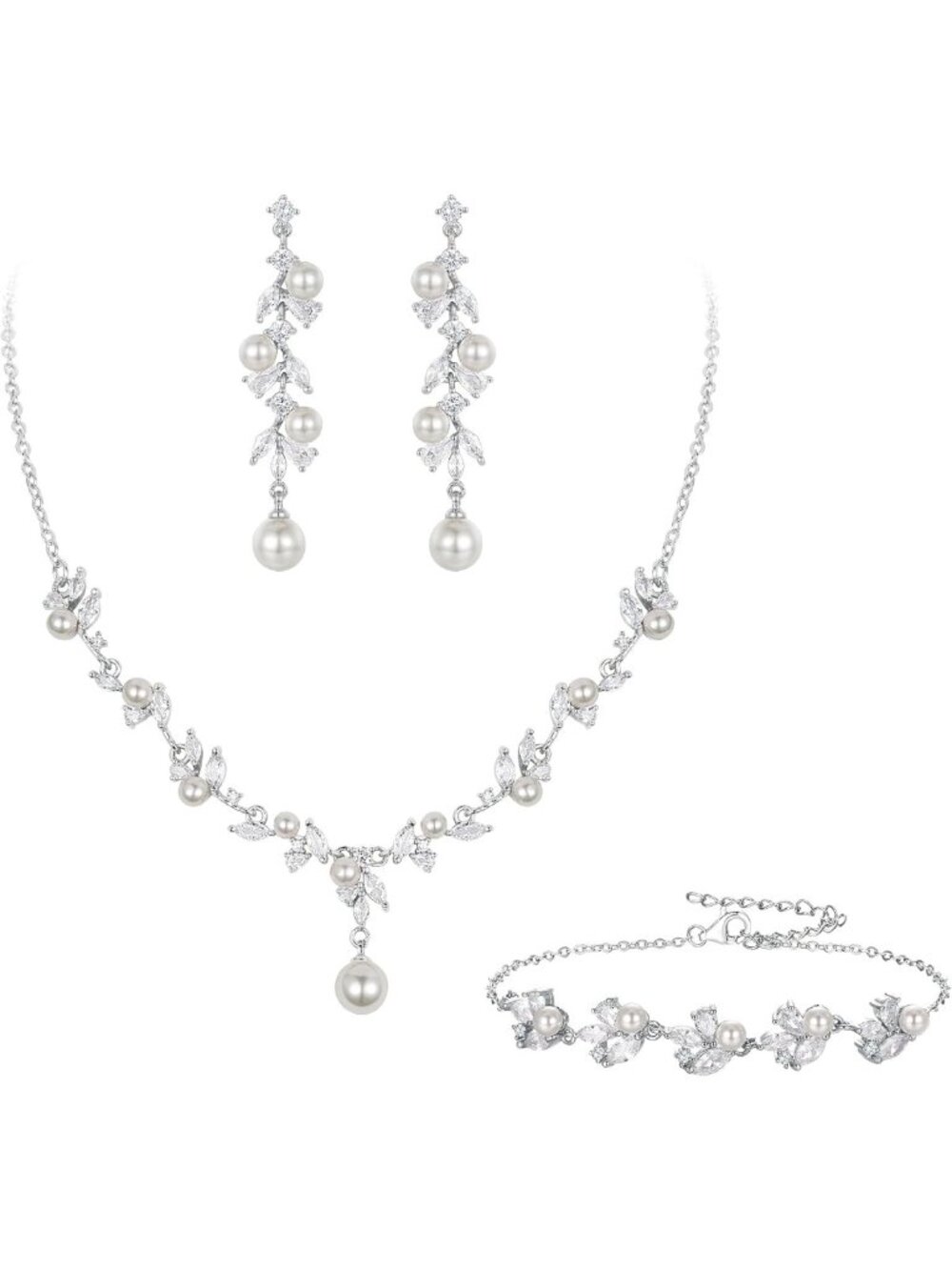 Elegant Simulated Pearl Wedding Jewelry Set for Brides - Perfect Bridal